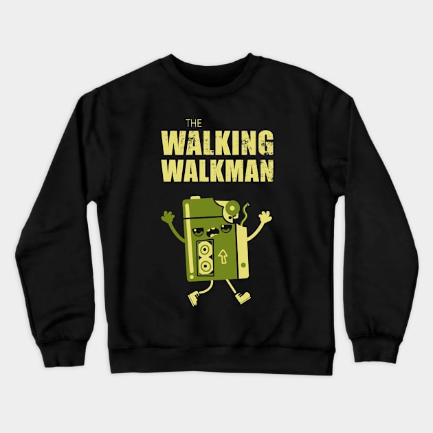 Walking Walkman Crewneck Sweatshirt by Mushita